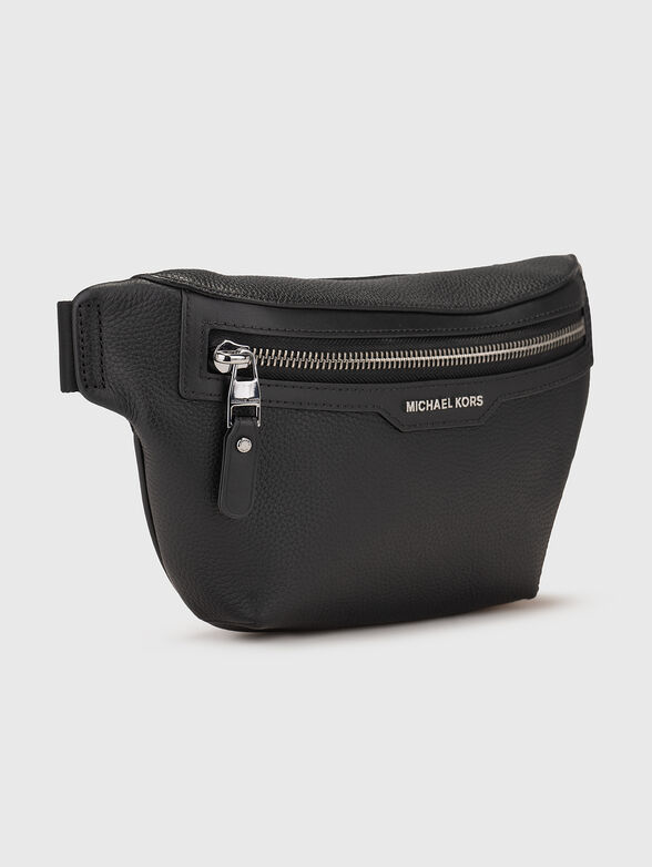 Leather waist bag with logo - 3