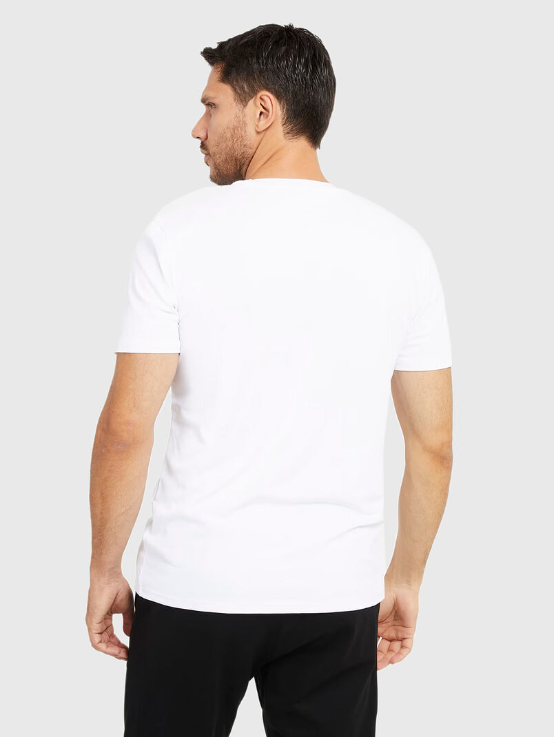 Black cotton blend T-shirt with logo detail - 3