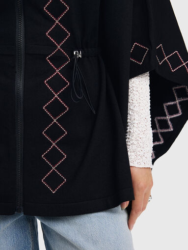 ALDAMA poncho with accent stitching - 5