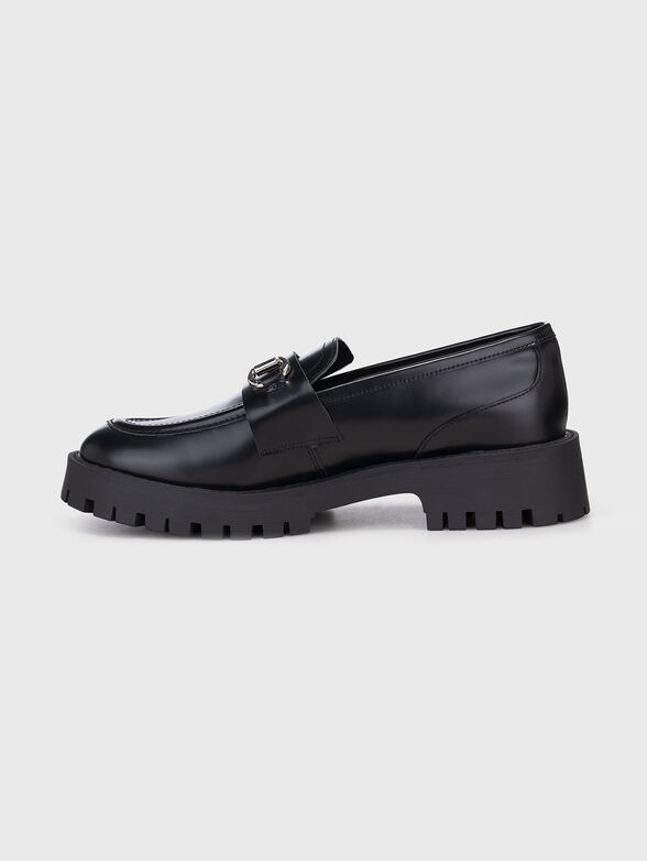 LANDO black leather loafers - 4