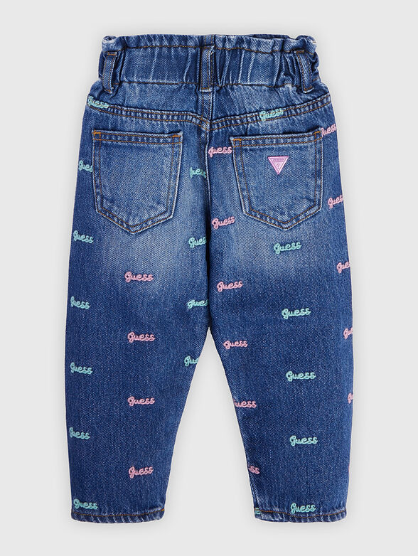Blue jeans with logo embroidery - 2