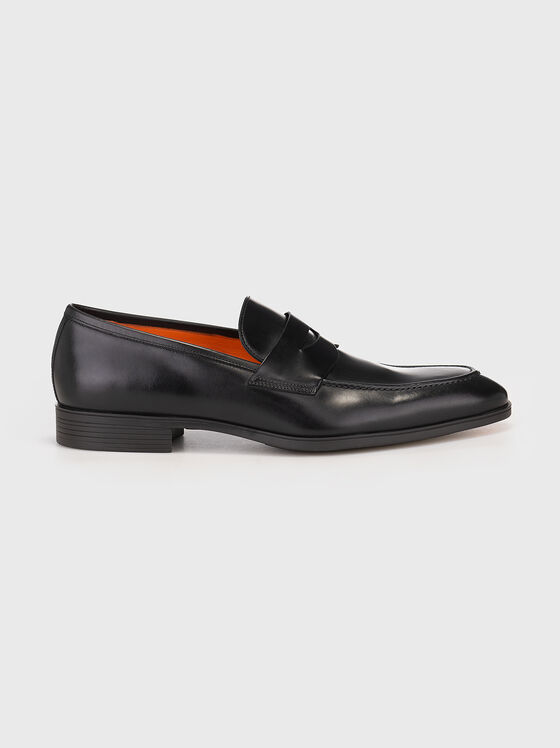 Black calf leather loafers - 1