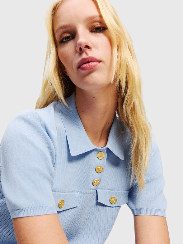 Polo shirt with gold buttons - 4