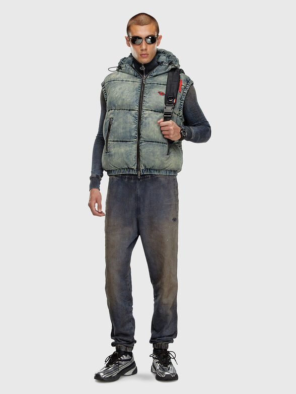 W-MONS-SL padded vest in faded denim - 2