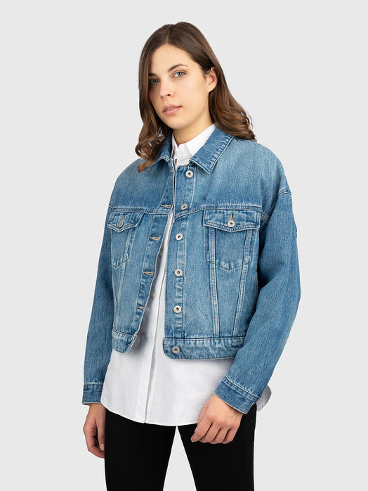 Denim jacket with logo detail