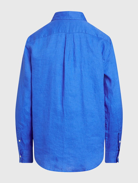 Linen shirt with logo embroidery - 2