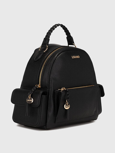 Black backpack with grainy texture - 5