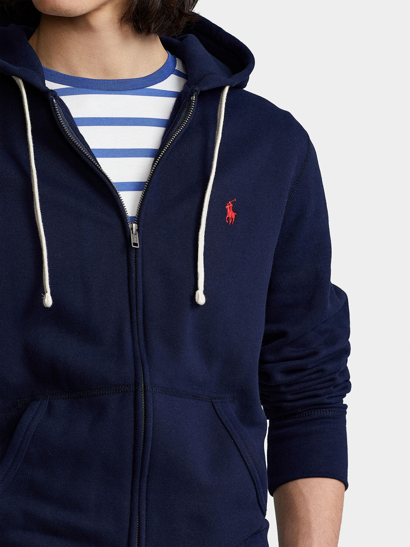Navy blue polo zip up clearance