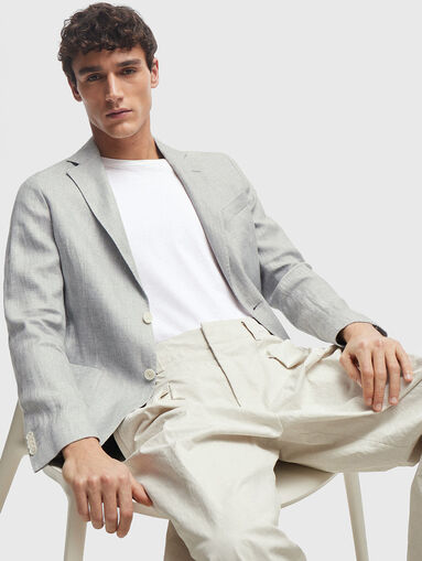 HANRY grey jacket in linen blend - 5