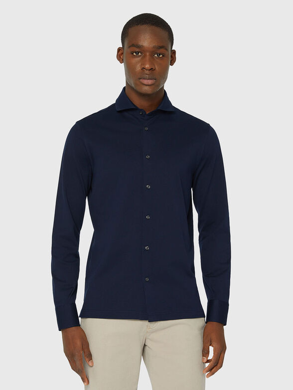 Cotton shirt in dark blue - 1