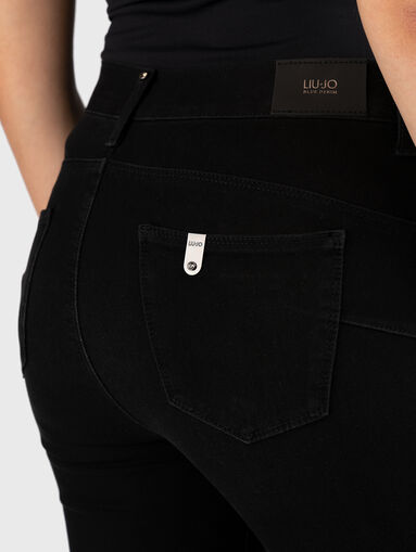 Black skinny jeans with slit - 3