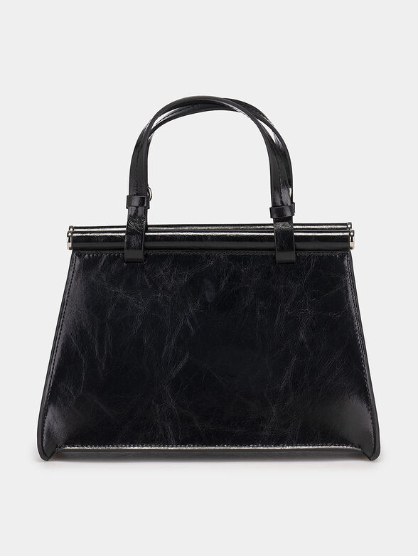 Black leather bag with cracked effect - 3