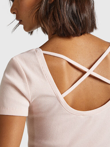 BABETTE SOLID T-shirt with crossed straps on the back - 4