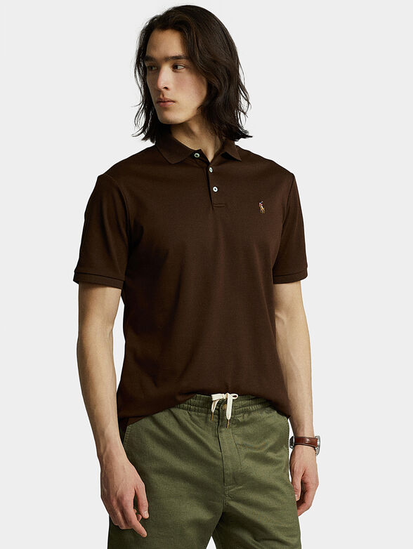 Dark brown cotton Polo shirt - 1