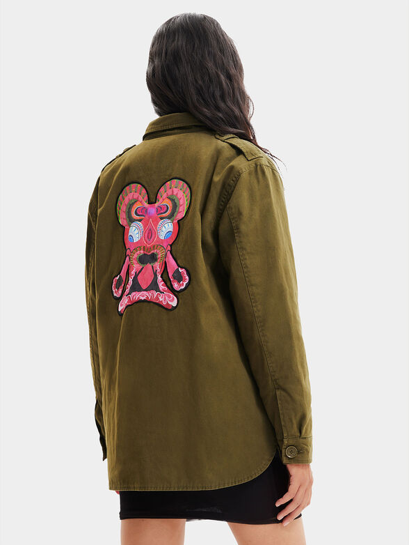 Parka in green with contrasting patches - 2