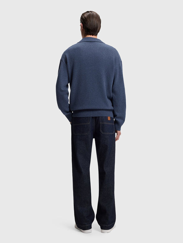 Virgin wool sweater with a V-neck - 3