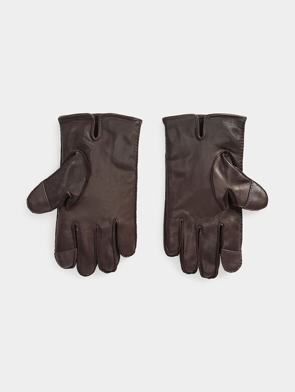 Brown leather gloves - 2