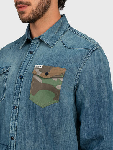 Denim shirt with tears - 3