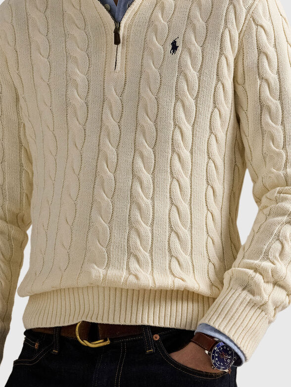 Cable knit cotton zip jumper - 4