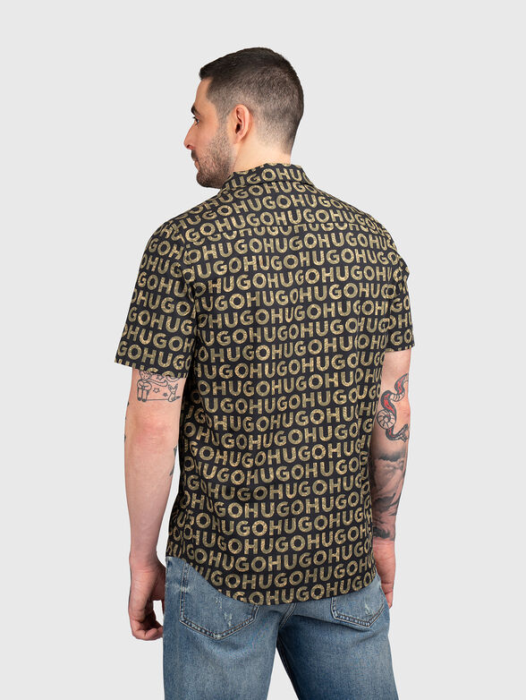 Cotton shirt with monogram logo print - 3