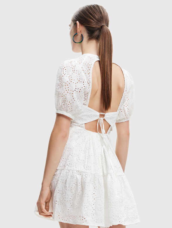 LIMON white dress with accent back - 2