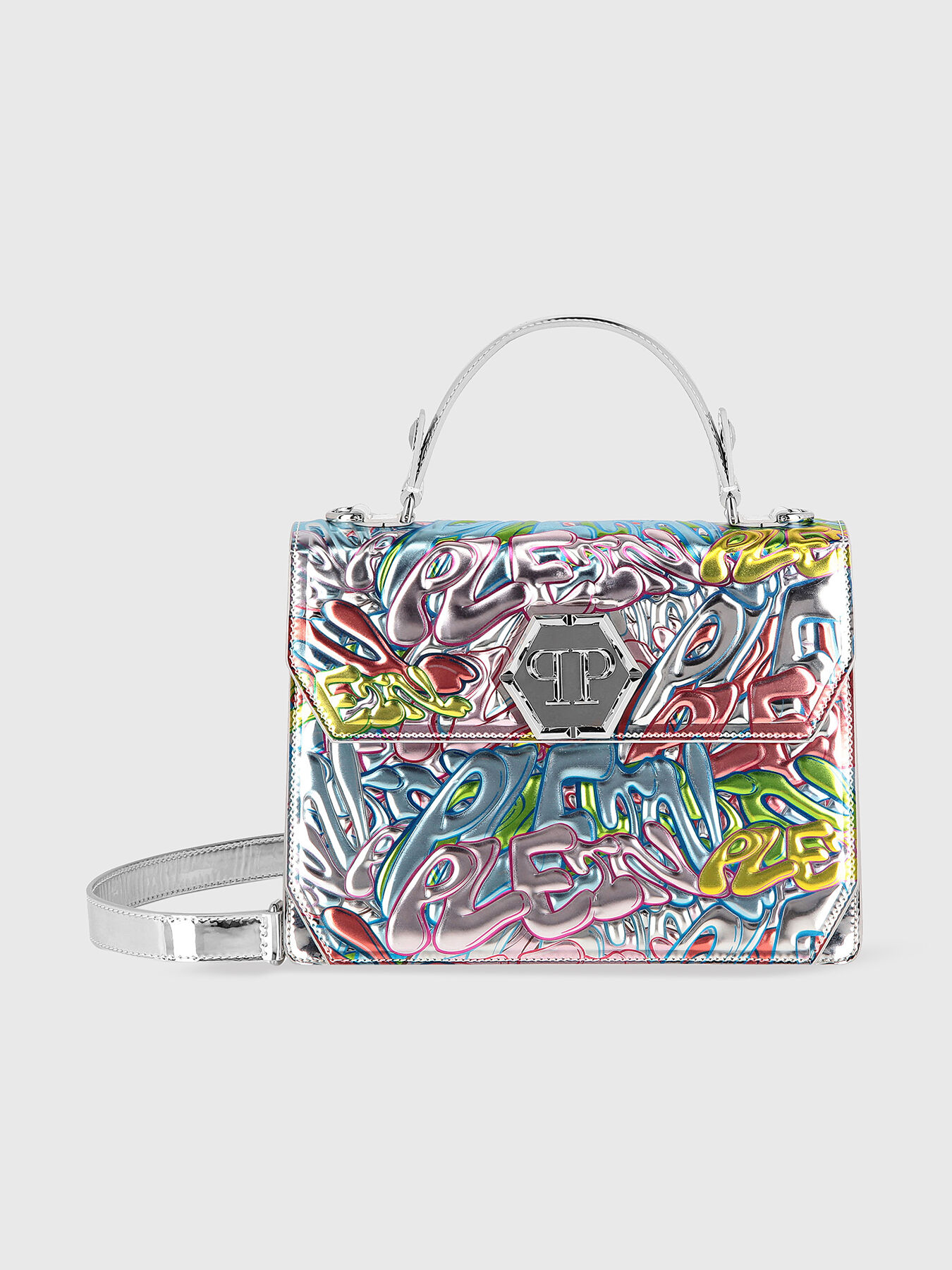 Philipp Plein small Superheroin leather tote bag - Purple