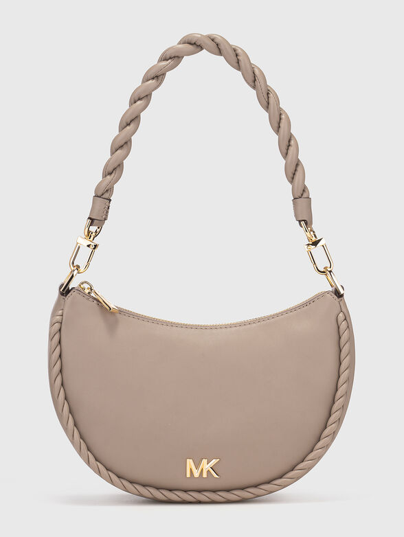 Leather bag with long strap and logo - 1