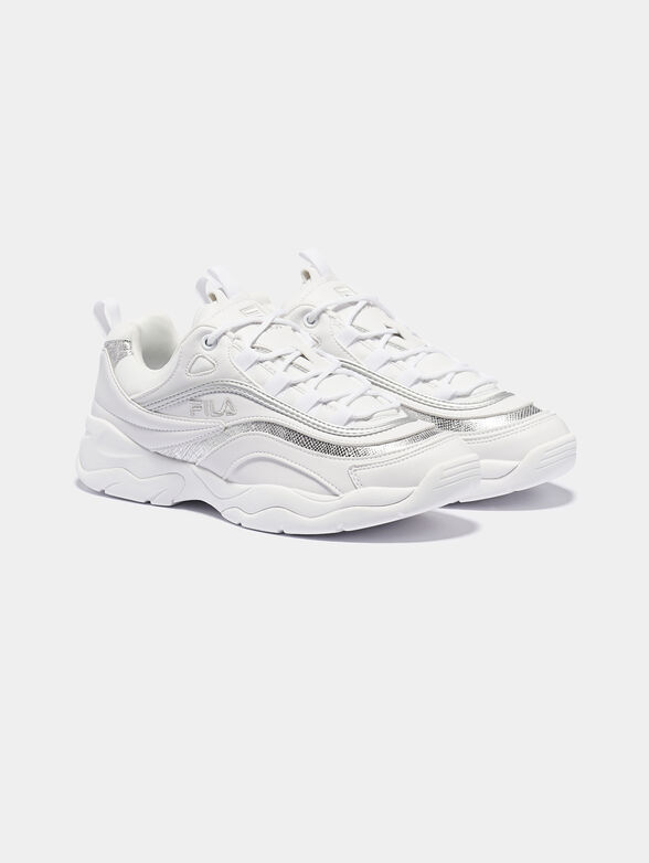 RAY F white sneakers with silver accents - 2