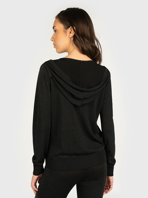 Black sweatshirt with sparkling threads - 4