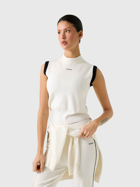 Плетен топ с висока яка - 1