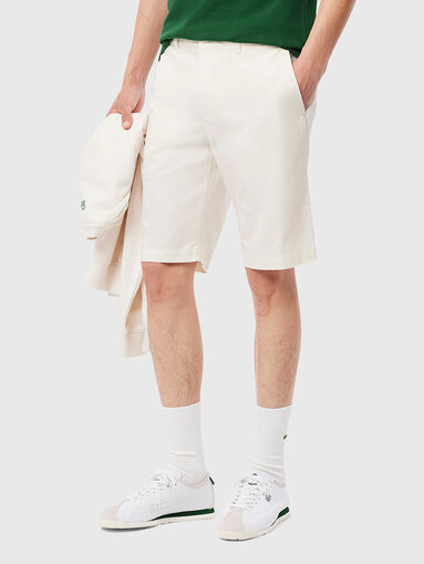 Shorts with logo embroidery in brown - 3