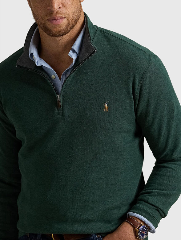 Green sweater with logo detail - 4