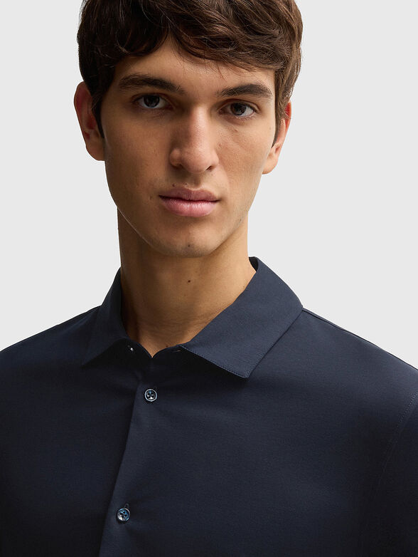 H-PAVER 17 black slim-fit cotton shirt - 4