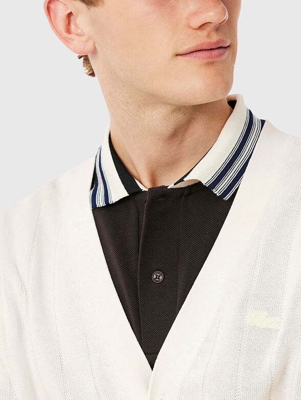 Cotton blend button cardigan - 4