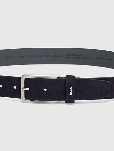 Dark blue suede belt - 4