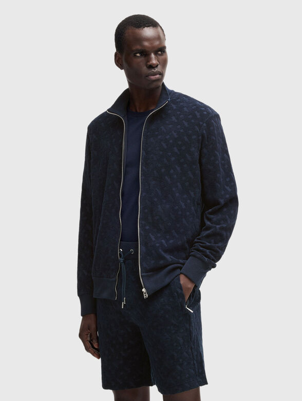 Sweatshirt with zip and logo print - 0