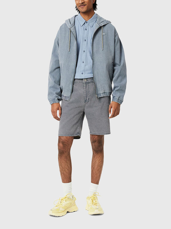 Denim shorts with logo - 1