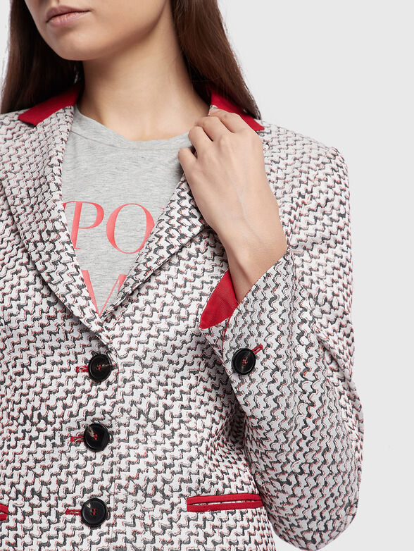 Slim blazer with print - 4