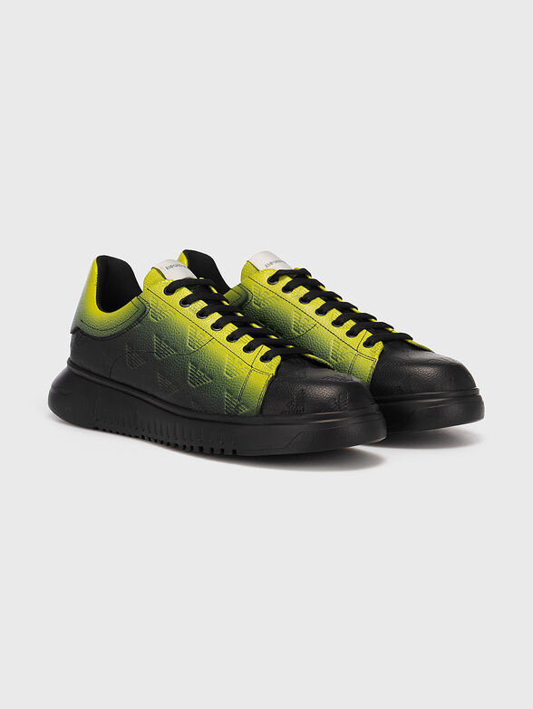 Sport leather shoes with neon ombre effect - 2