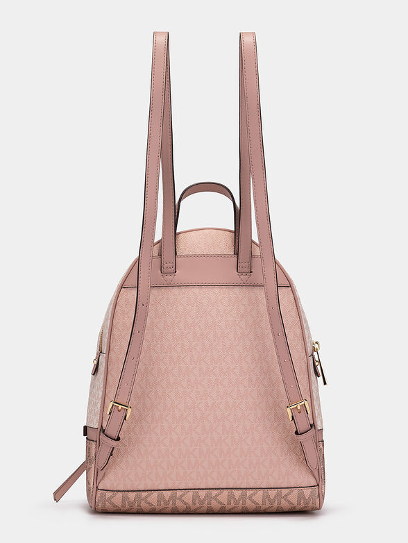 Pink backpack with logo print - 2