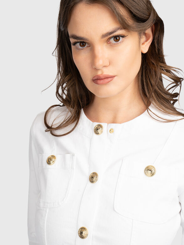 Denim jacket with gold buttons - 4