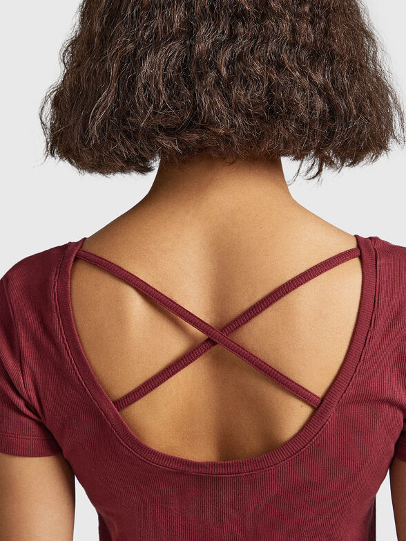 BABETTE SOLID T-shirt with crossed straps on the back - 3