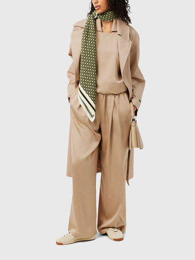 Satin pants with an elastic waistband - 5