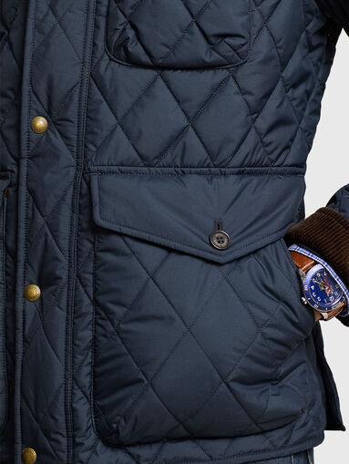 Navy blue jacket with a quilted effect - 5