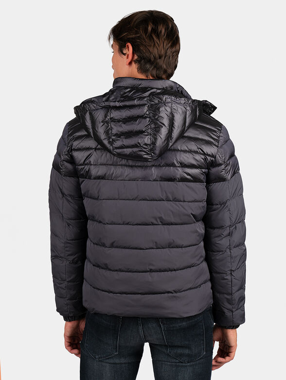 Padded jacket with hood in blue - 2