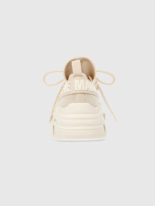 Beige sneakers with contrasting logo - 4