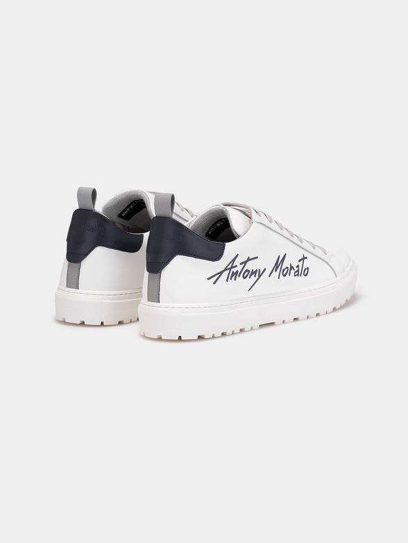 White sneakers with logo print - 3