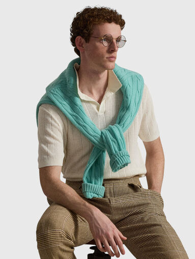 Short-sleeved linen polo shirt - 5