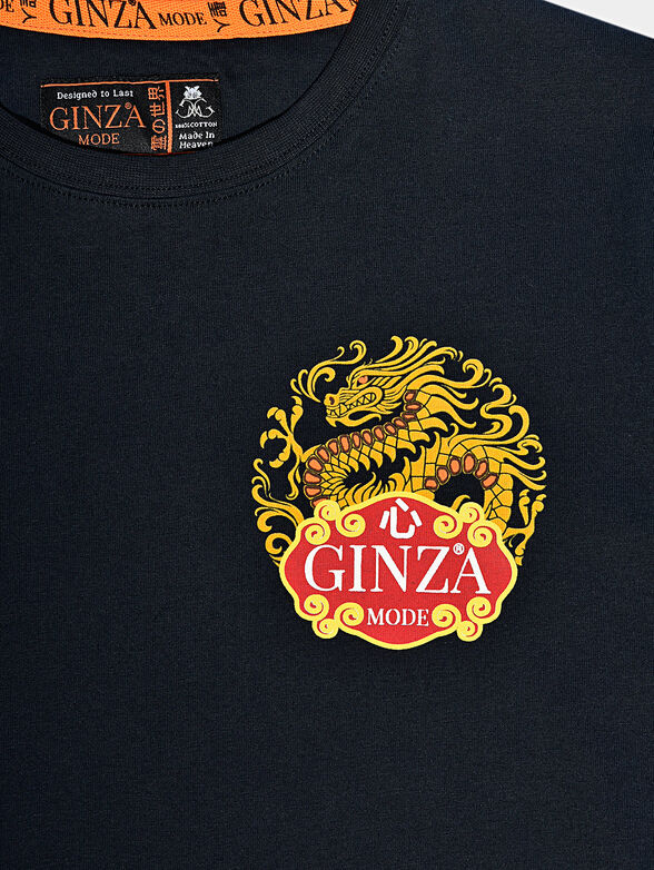 TS022 Dark blue t-shirt with print - 5