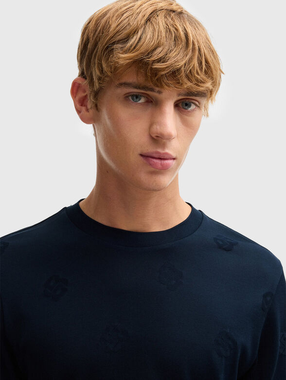 Round neck T-shirt with monogram logo - 4